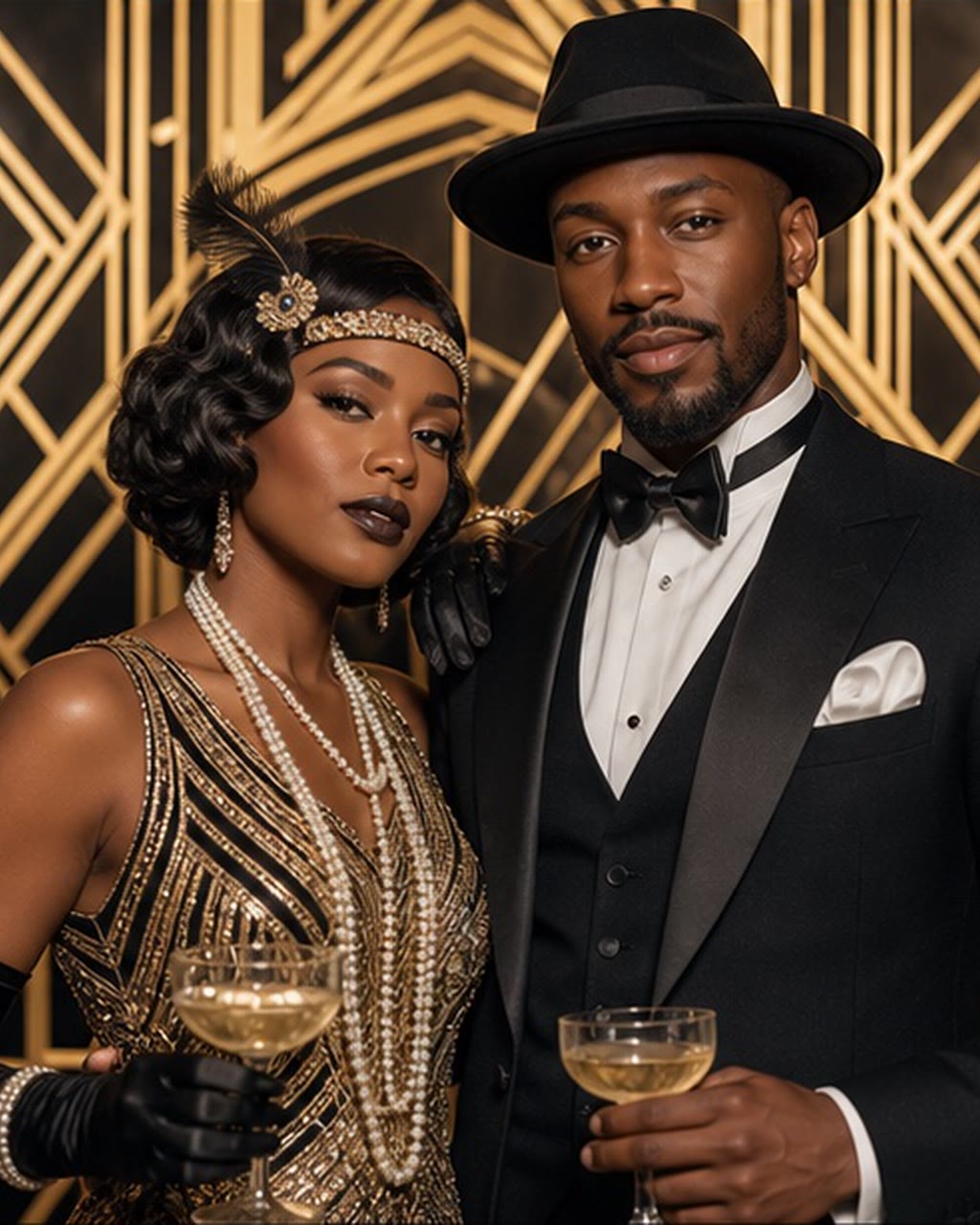 Gatsby Glamour AI photo booth transformation example